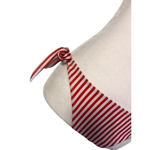 NWOT one-shoulder red and white striped bikini - L - Picture 3 of 7